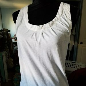 Vince White Tank with Silk Trim
